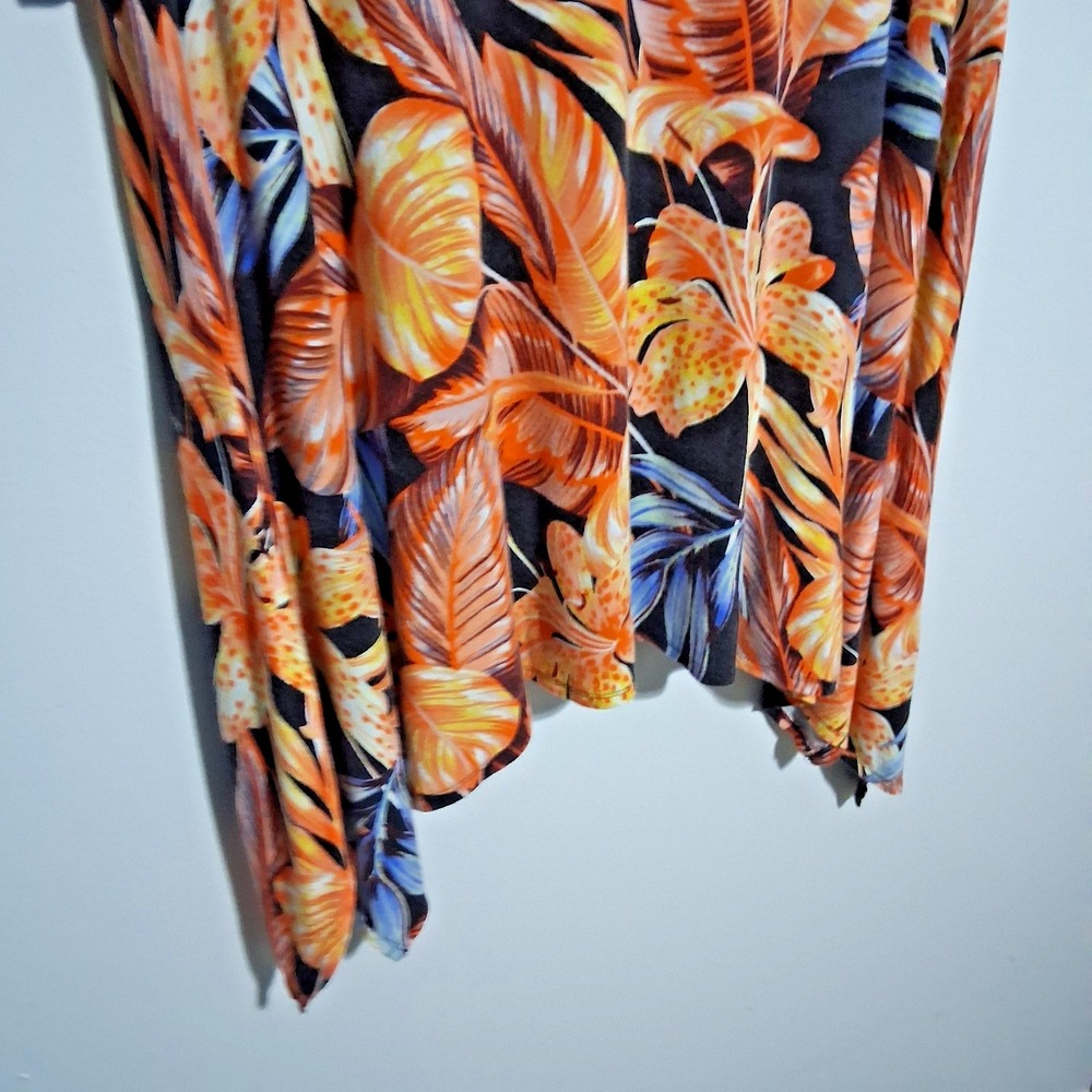 Jennifer Lopez Womens Tunic Plus Size 2X Floral Keyhole‎ Neckline Shark bite hem - Picture 5 of 11
